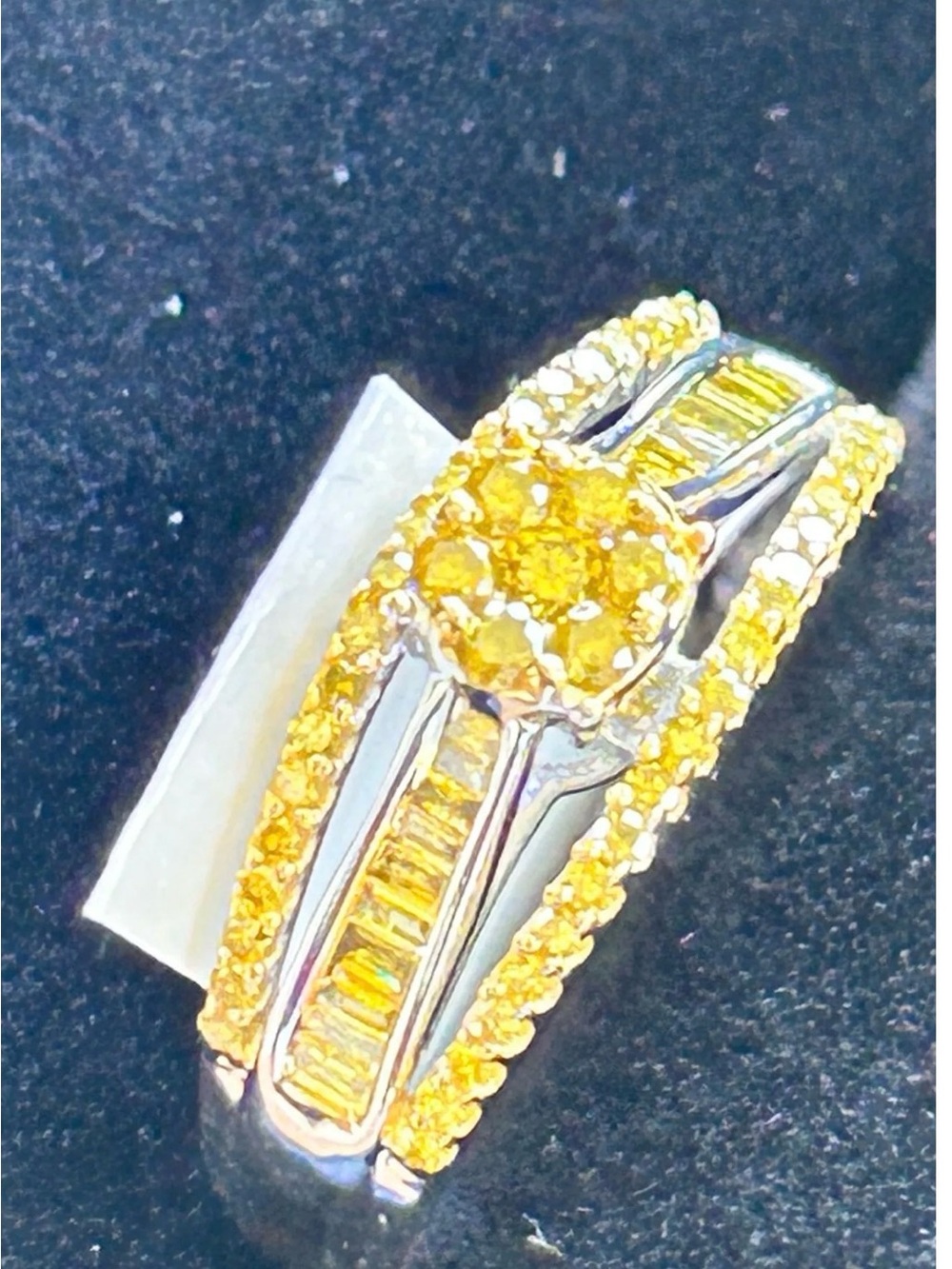 Genuine Yellow Diamond Bridge Ring